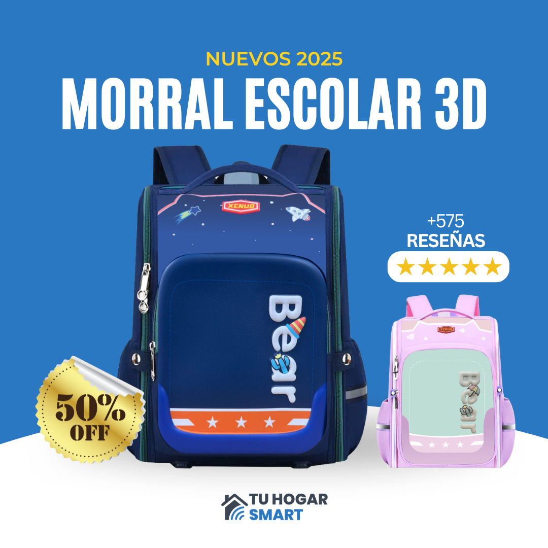 BEAR Morral Escolar Para Niños 3D Maleta Impermeable Estudiantil