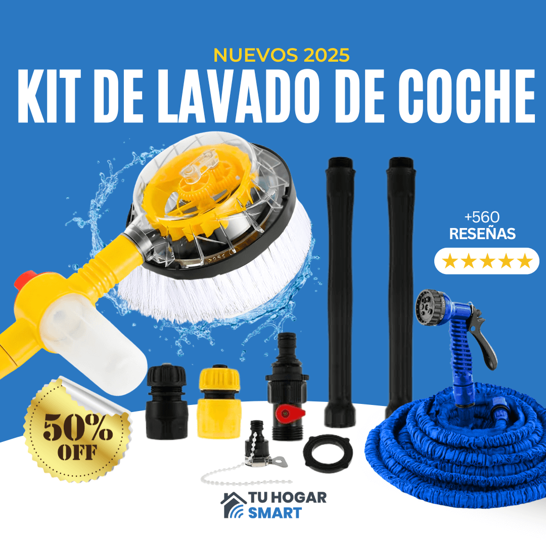 OFERTA - Cepillo Giratorio Auto Lavado 360° + Manguera Expandible 5 m 🧼🚗
